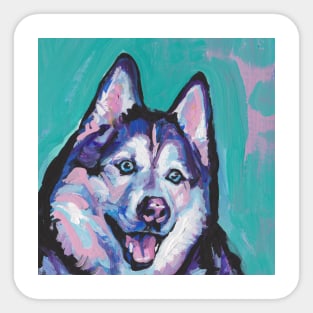 Siberian Husky Bright colorful pop dog art Sticker